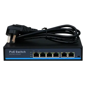 48V 4 Porturi POE switch Ethernet cu standardizat port IEEE 802.3 af/at Potrivit pentru camera IP/Wireless AP/CCTV aparat de fotografiat sistem