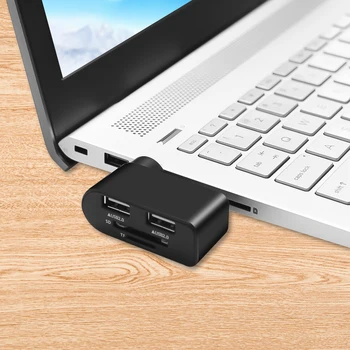 USB Hub cu 2 Porturi USB 2.0 Cu TF/SD Card Reader Roti Splitter Adaptor Pentru Notebook Laptop Pentru PC Accesorii calculatoare